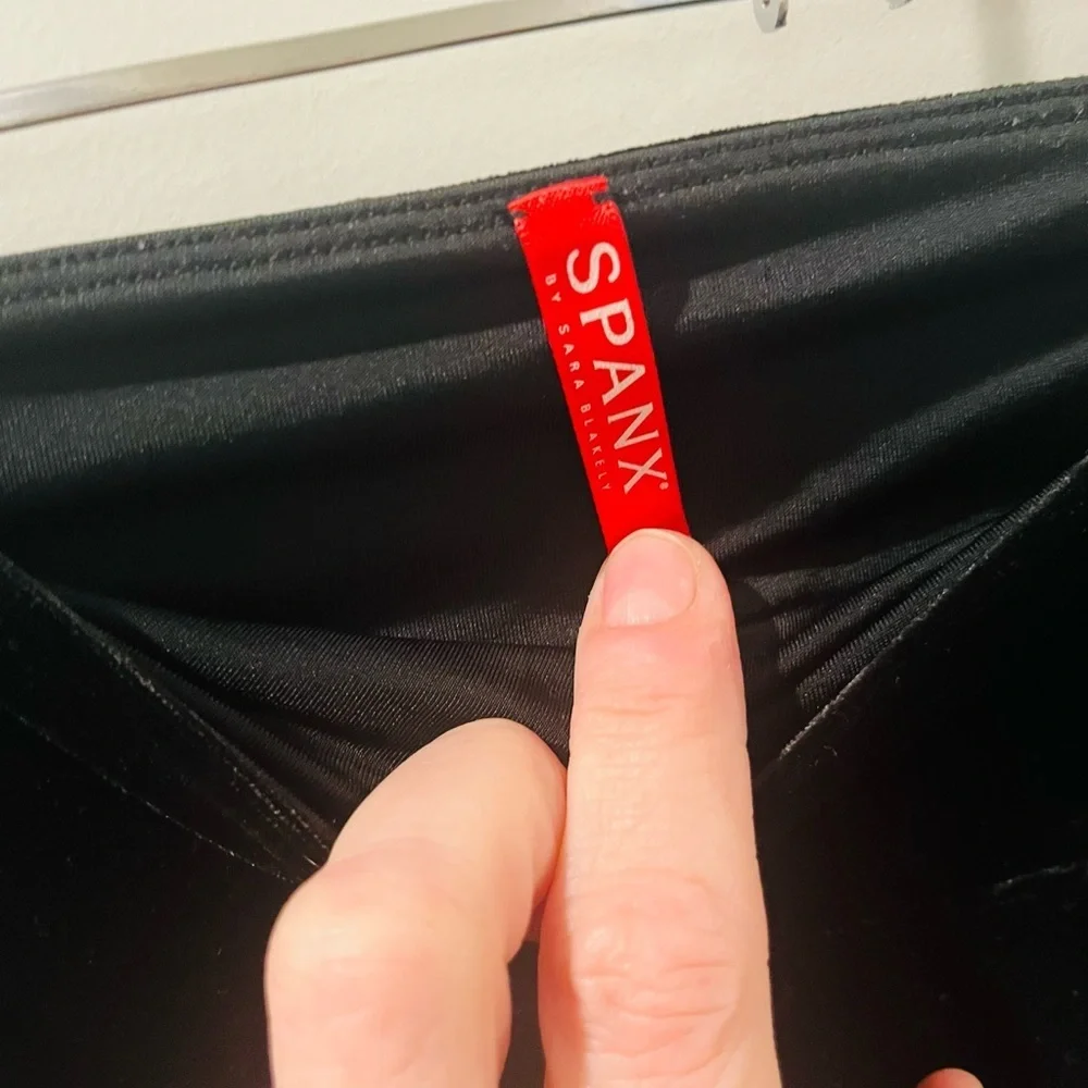 SPANX Black Velvet High-Rise Leggings-holiday party - Picture 7 of 10